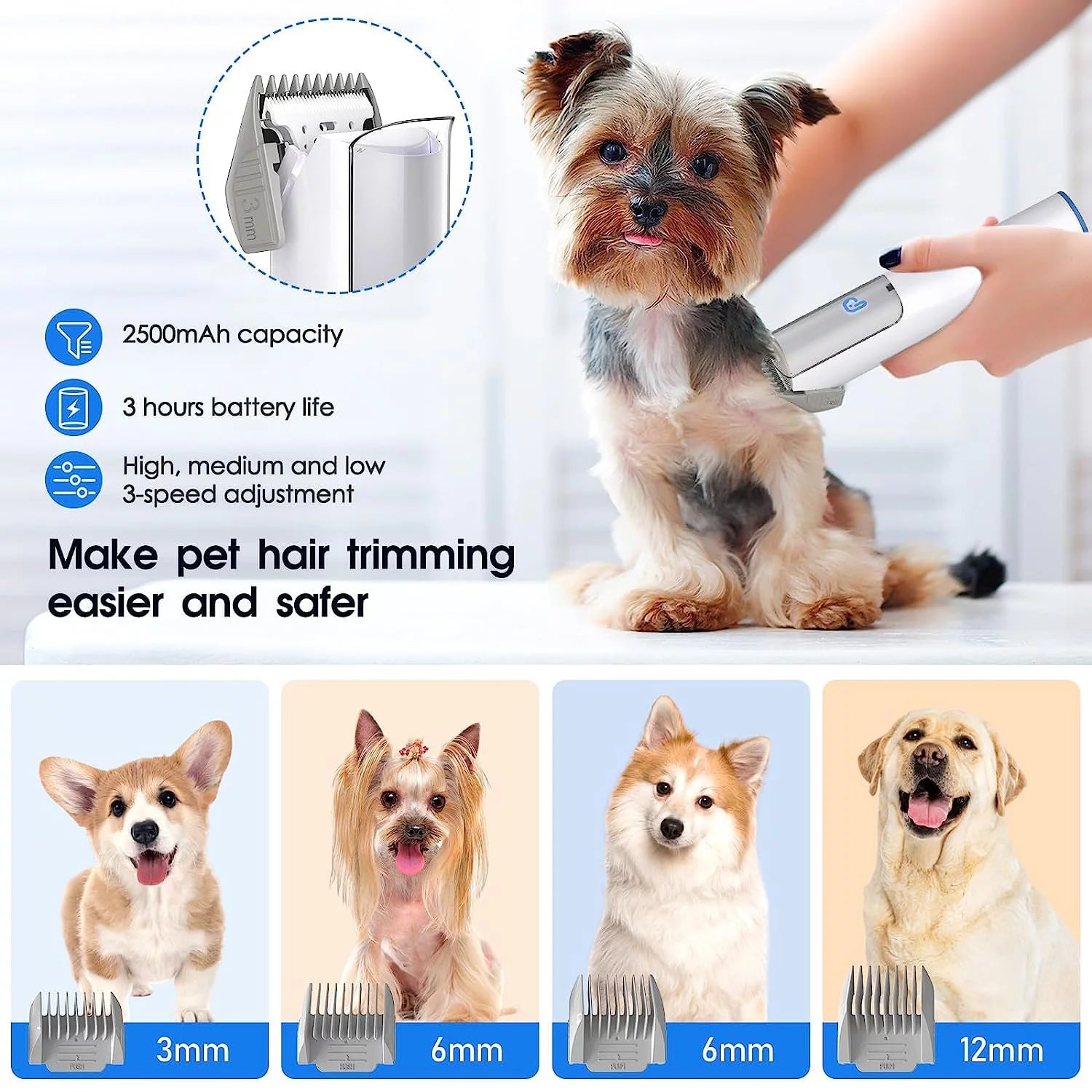 Pet Grooming Vacuum Kit, 5 In-1 Pet Grooming Vacuum Suction 99% Pet Hair for Dogs Cats, 3L Large Capacity Dust Cup, Quiet Pet Vacuum Groomer for Shedding Pet Hair, Home Cleaning