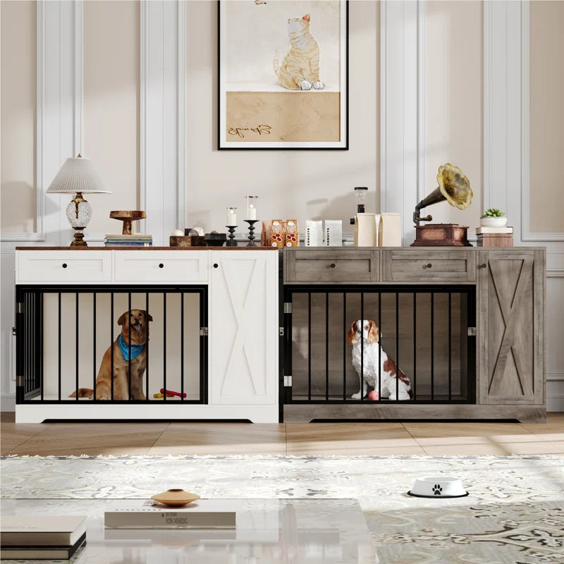 Ansel 47.2" Dog Crate Furniture with Drawers